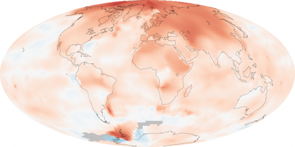 mapa del calentamiento